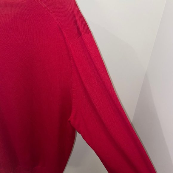 Brooks Brothers Men's Crimson Red Saxxon Wool V-Neck Sweater - Picture 2 of 5